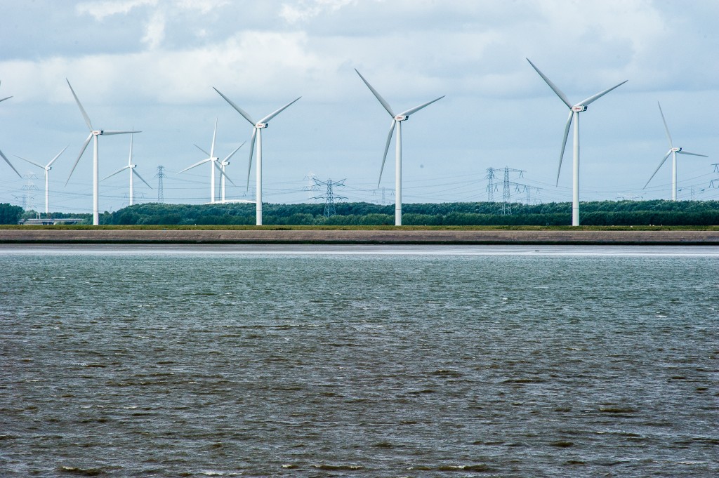 wind turbine field less_above water